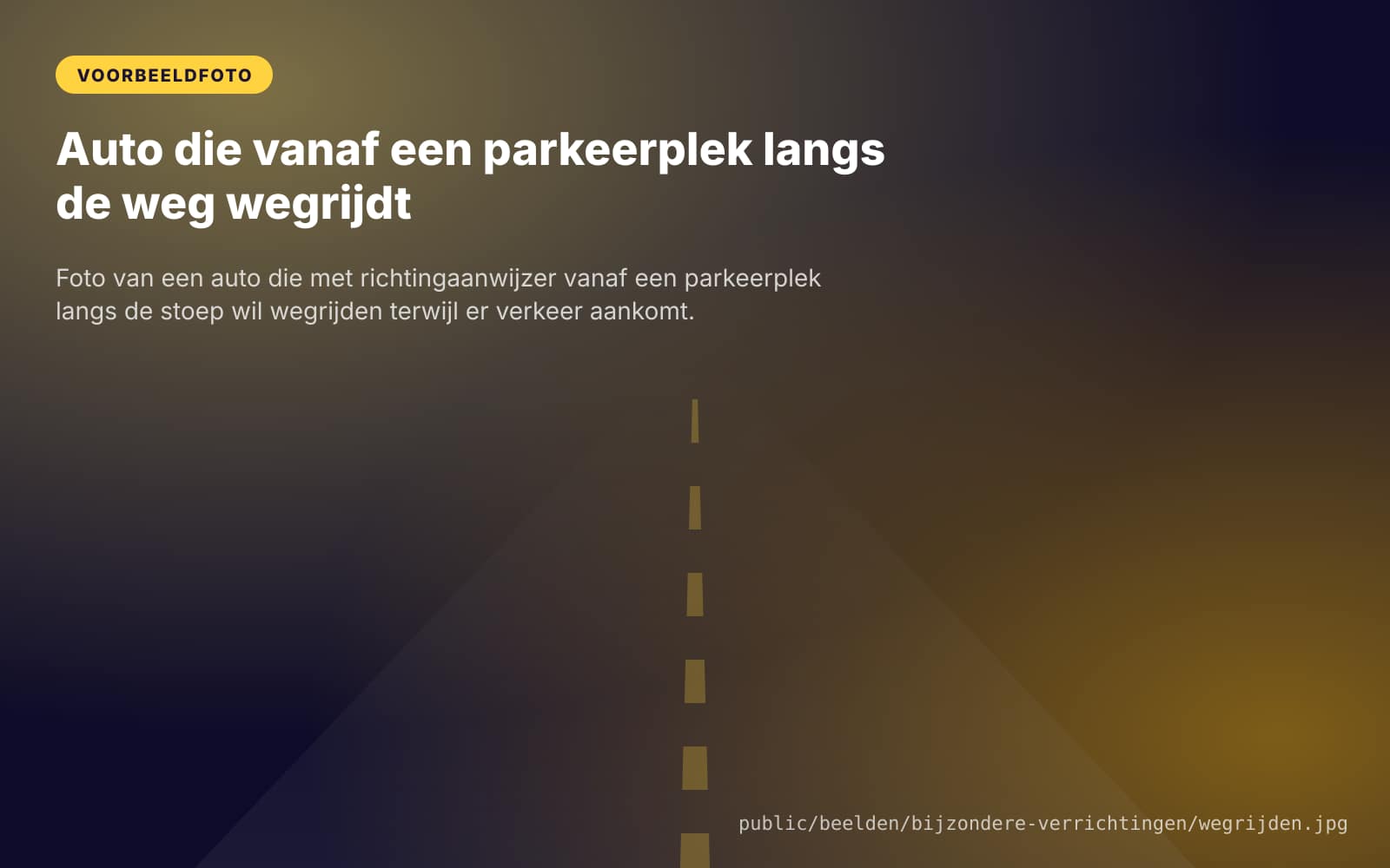 Auto die vanaf een parkeerplek langs de weg wegrijdt